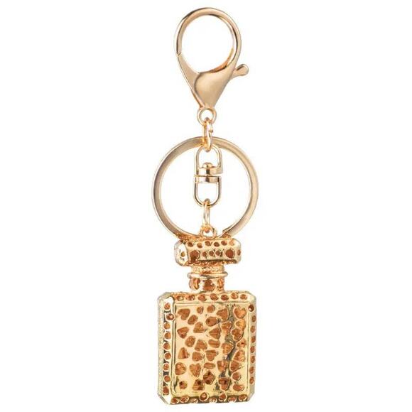 💣Exquisite Crystal Perfume Bottle Keychain Rhinestone Charm Bag Pendant | Blue - Picture 3 of 5
